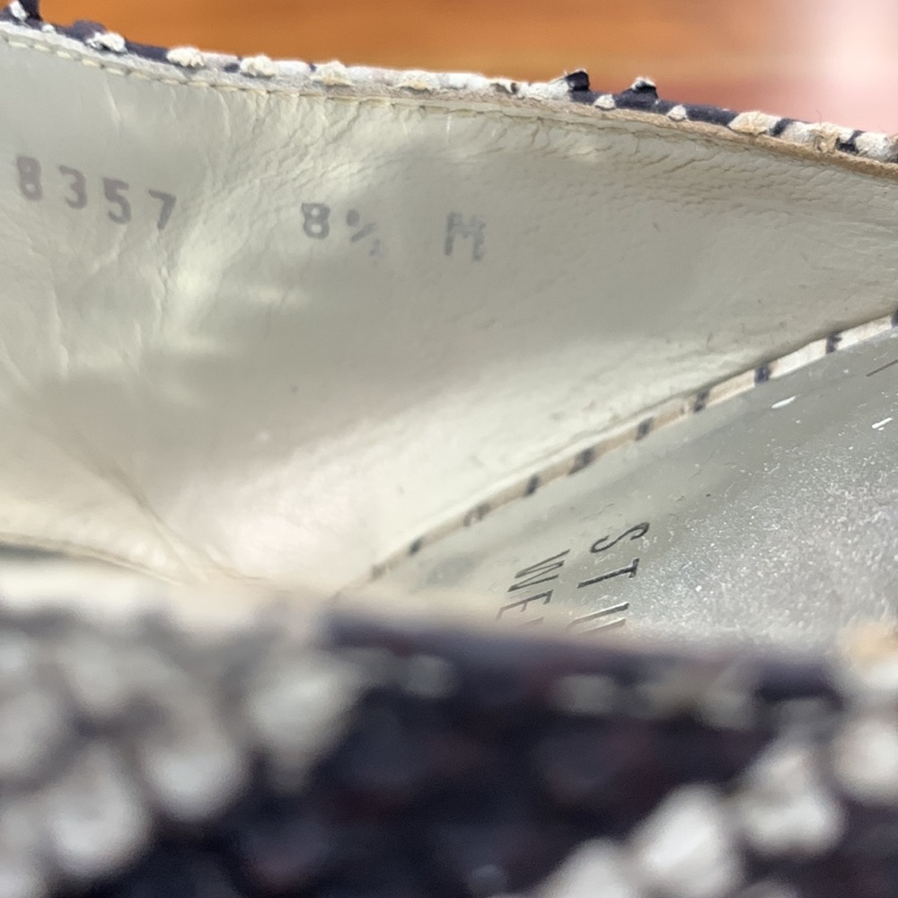 Stuart Weitzman Python My Slide Heels Silver Snak… - image 5